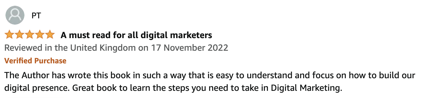 Amazon Review about Solving The Digital Marketing jigsaw Puzzle Book