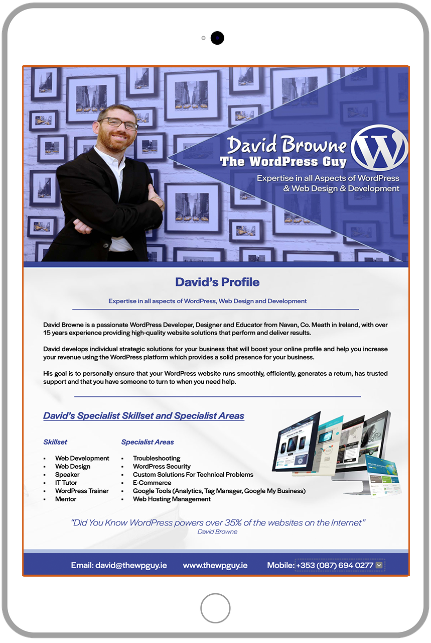David Browne The WordPress Guy Media Pack